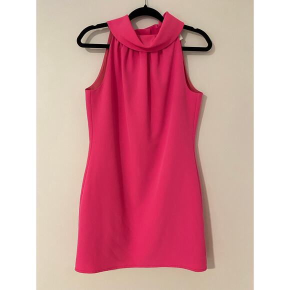 Sail to Sable Dresses & Skirts - STS Sail to Sable Hot Pink Cowl High Neck Sleeveless Dress Button back EUC XS